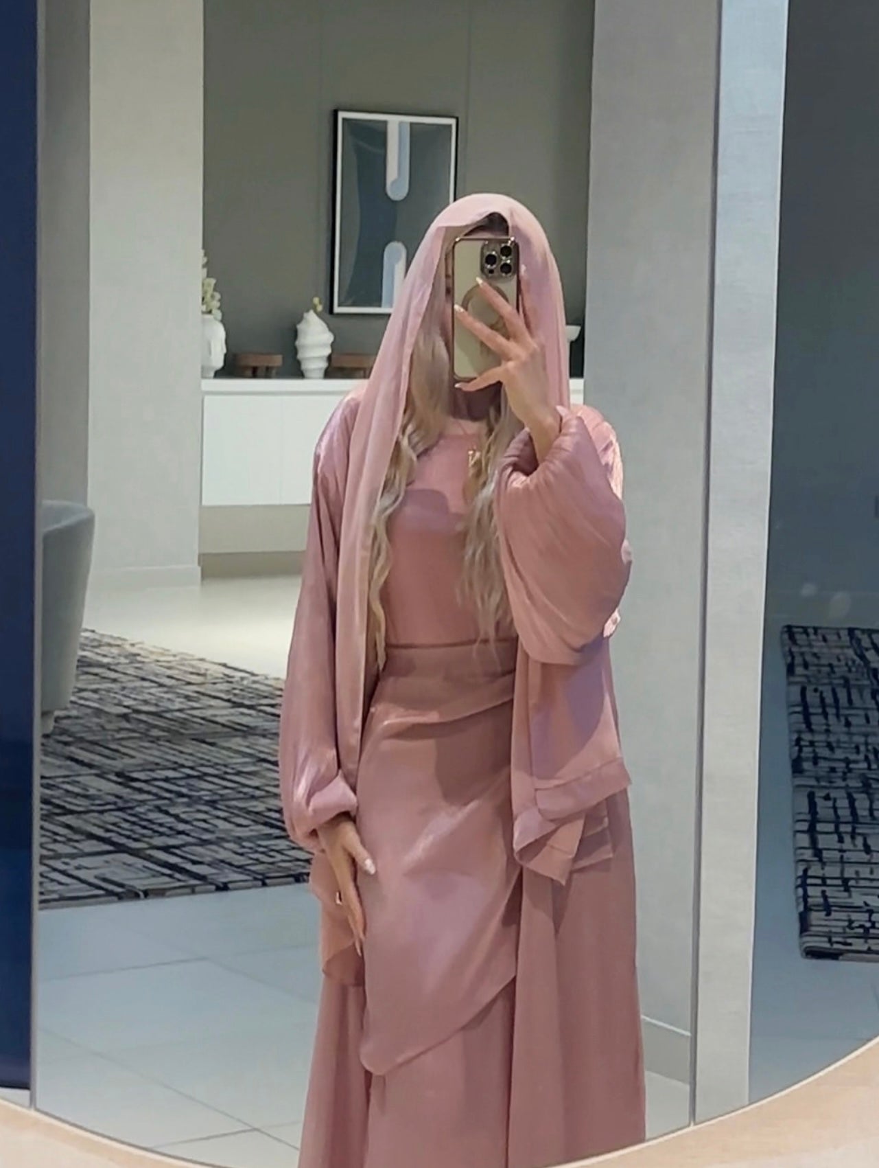 Pink Abaya Set