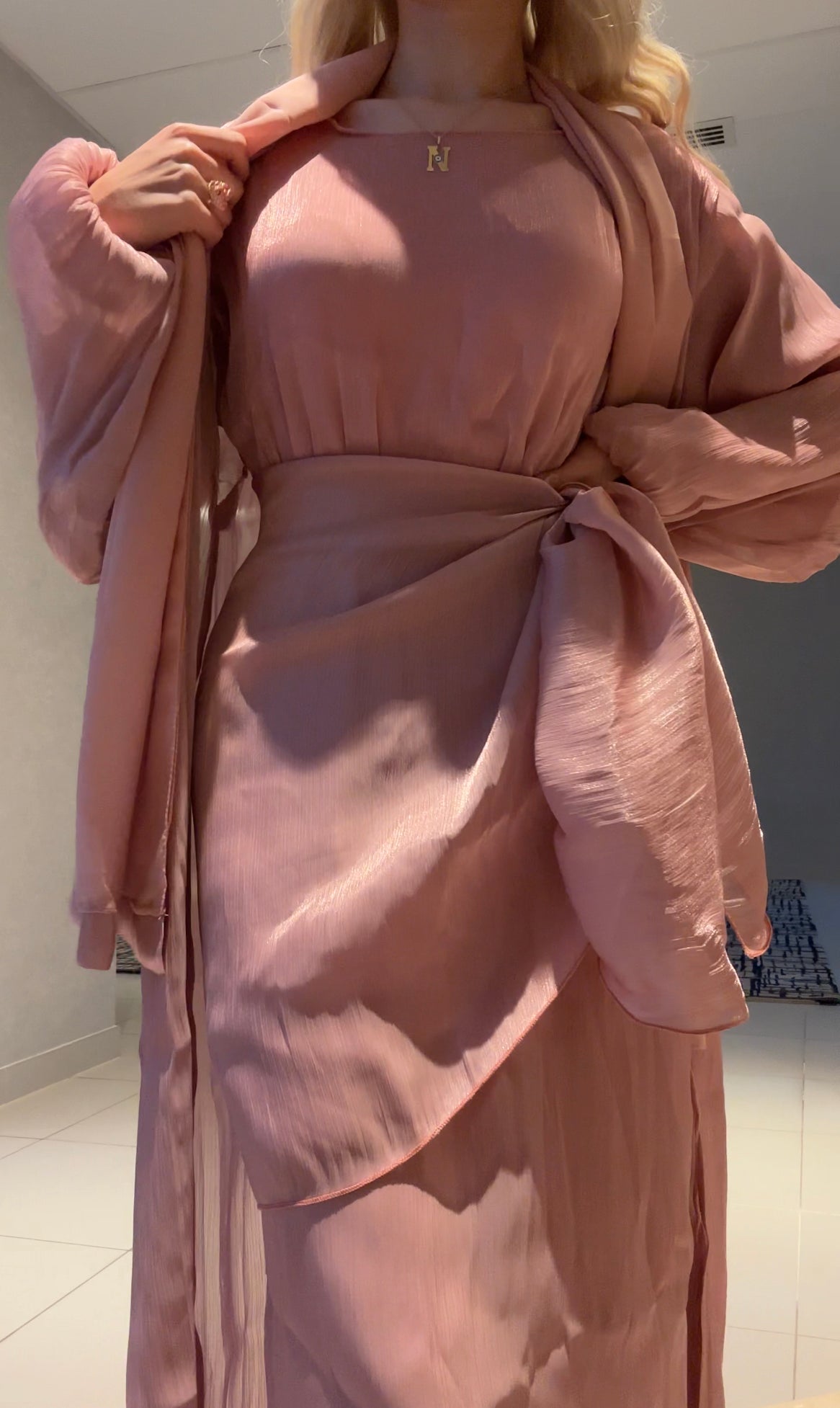 Pink Abaya Set