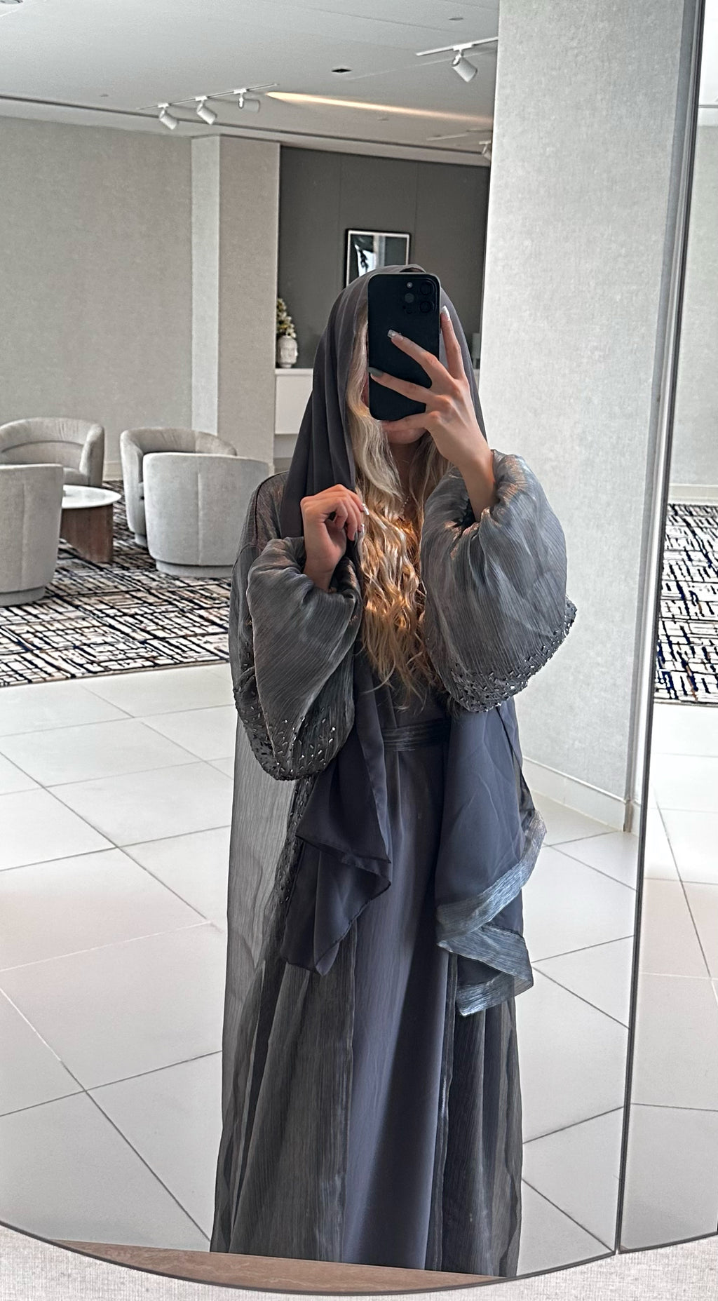 Grey Abaya Set