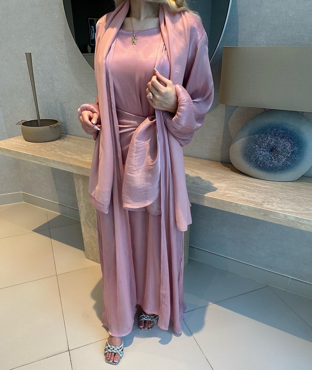 Pink Abaya Set