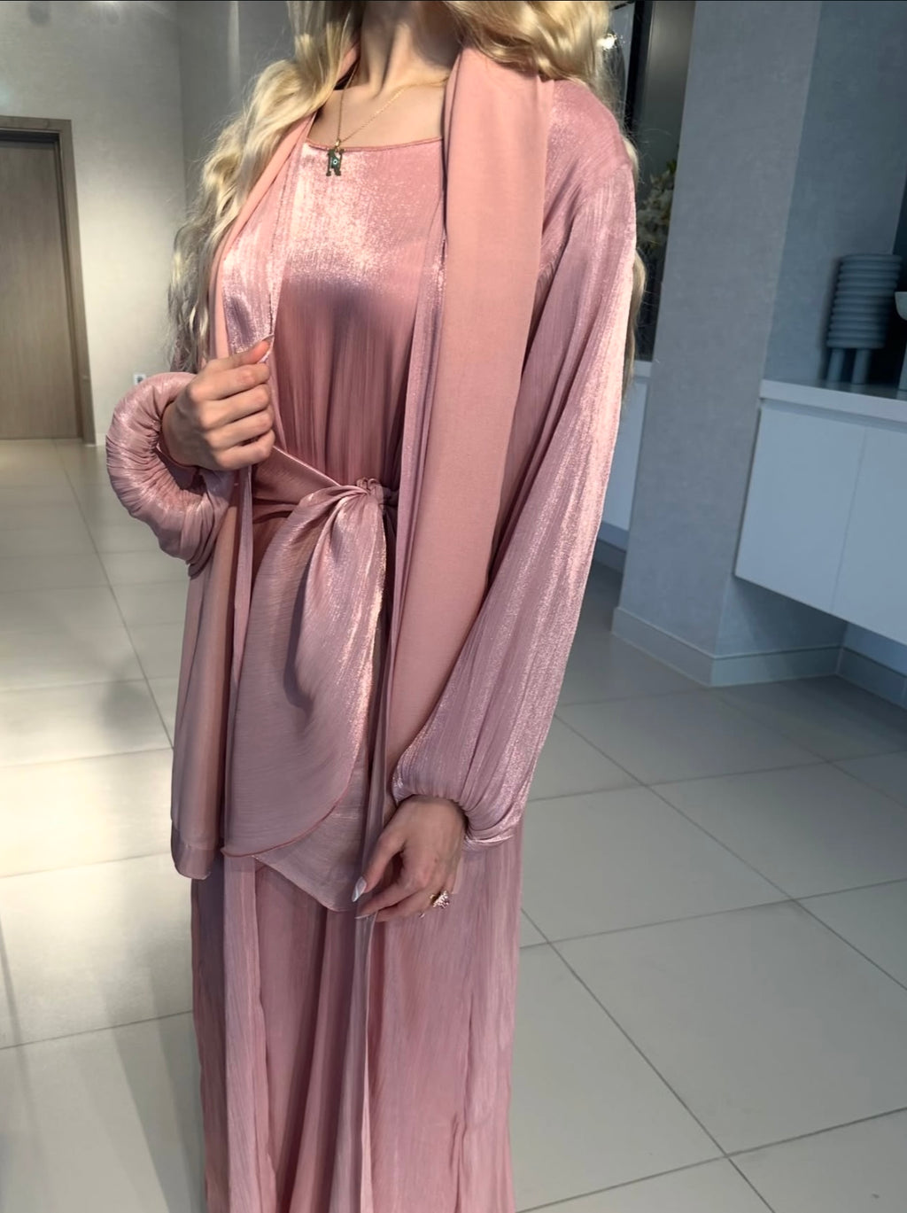 Pink Abaya Set