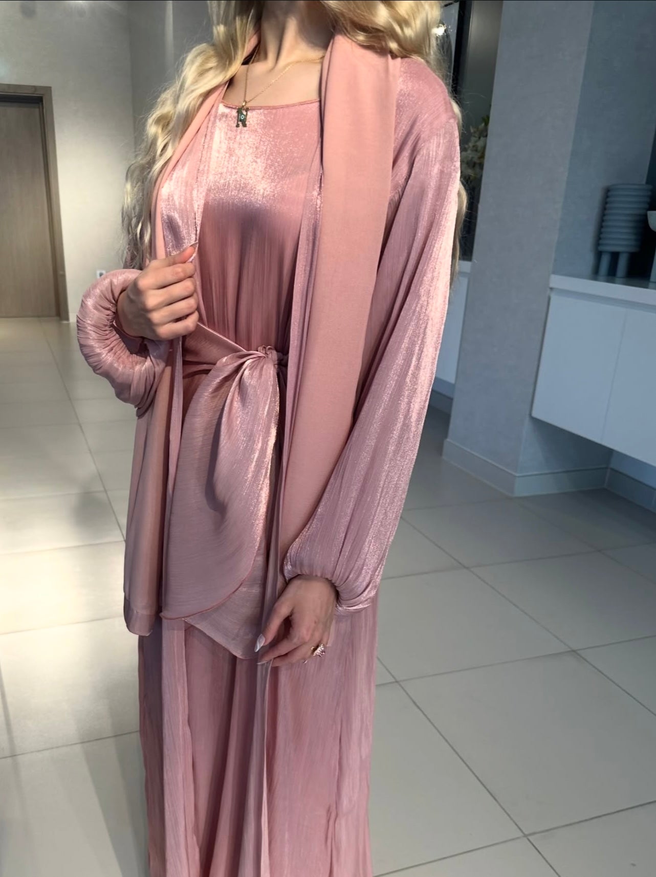 Pink Abaya Set