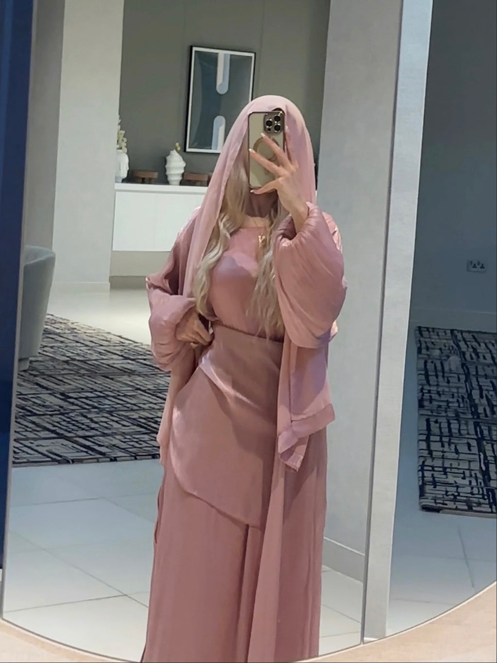 Pink Abaya Set
