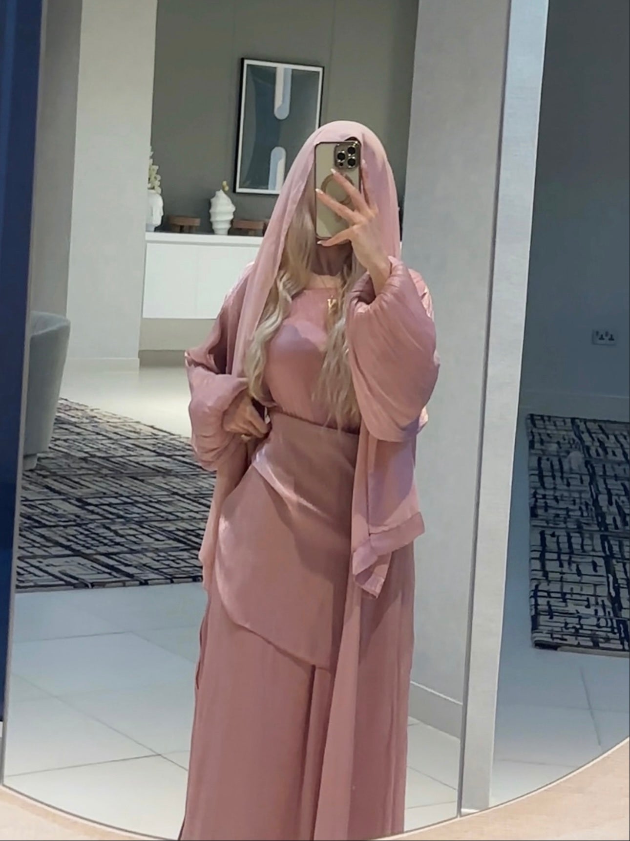Pink Abaya Set