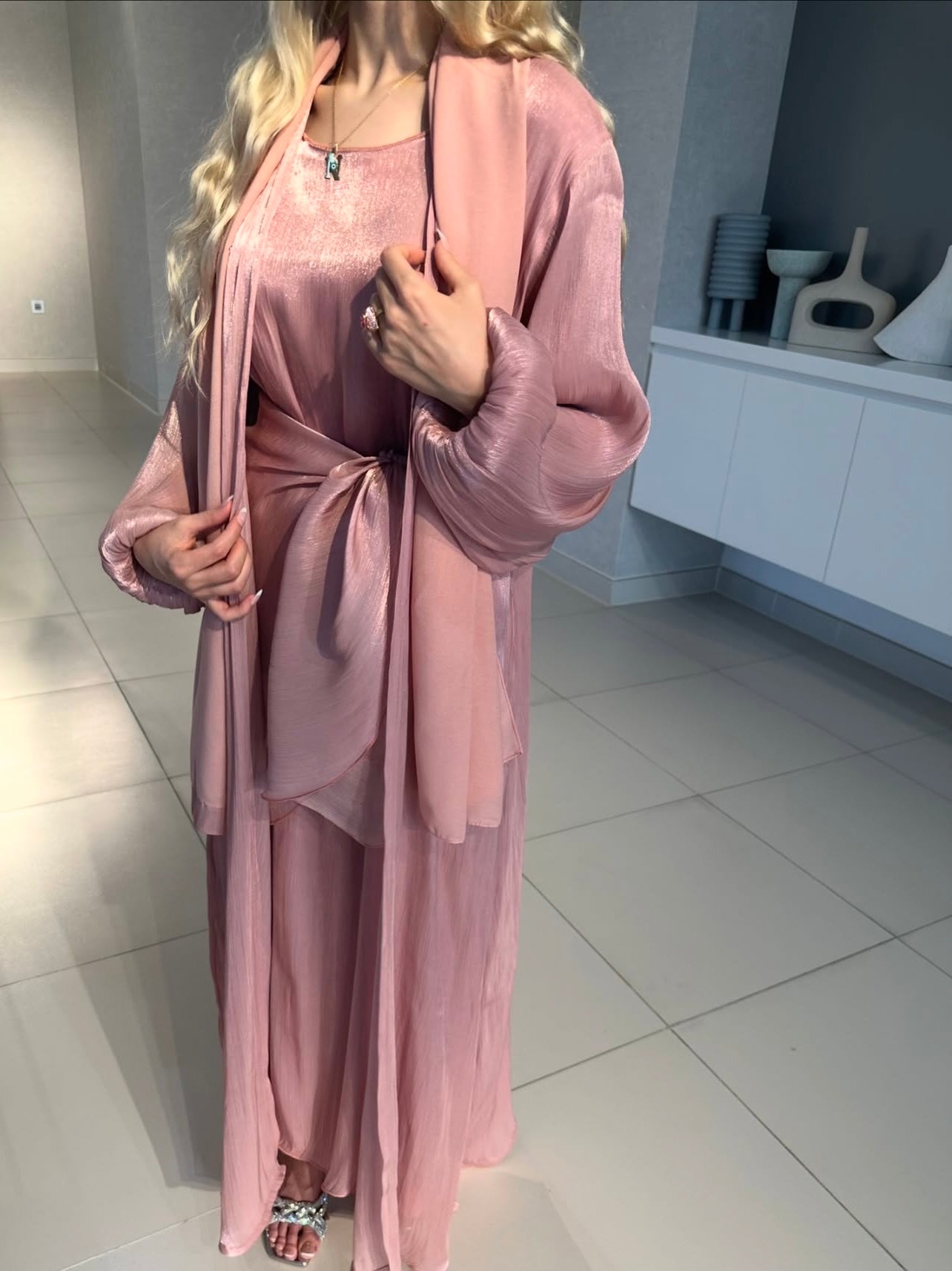 Pink Abaya Set