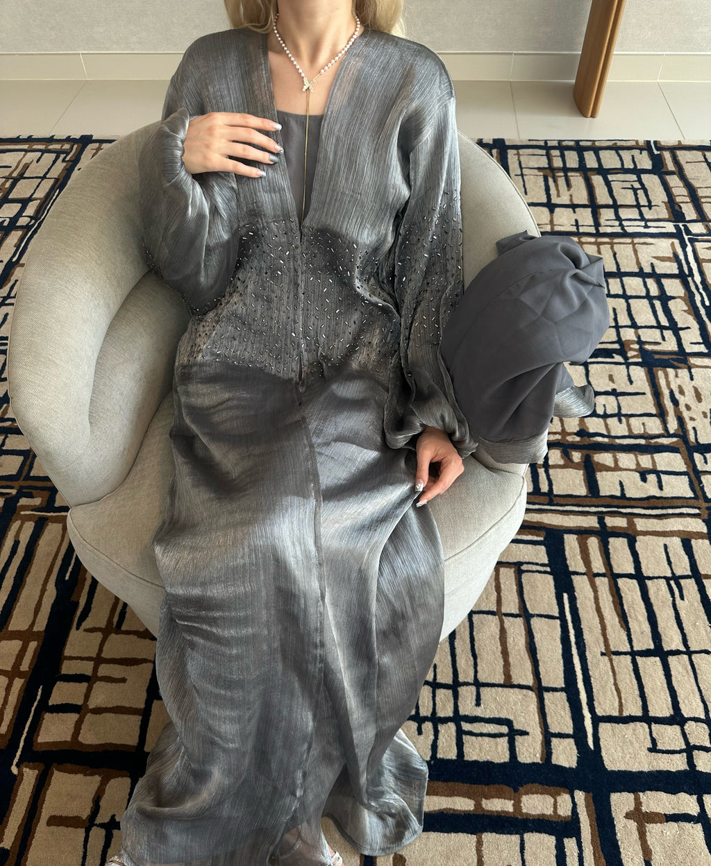 Grey Abaya Set