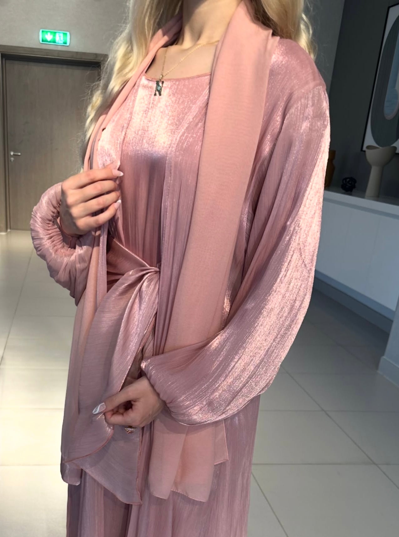 Pink Abaya Set