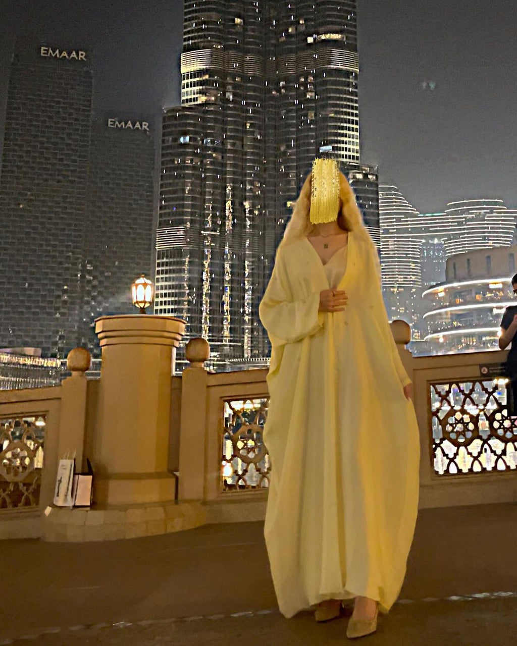 Light Yellow Abaya Set
