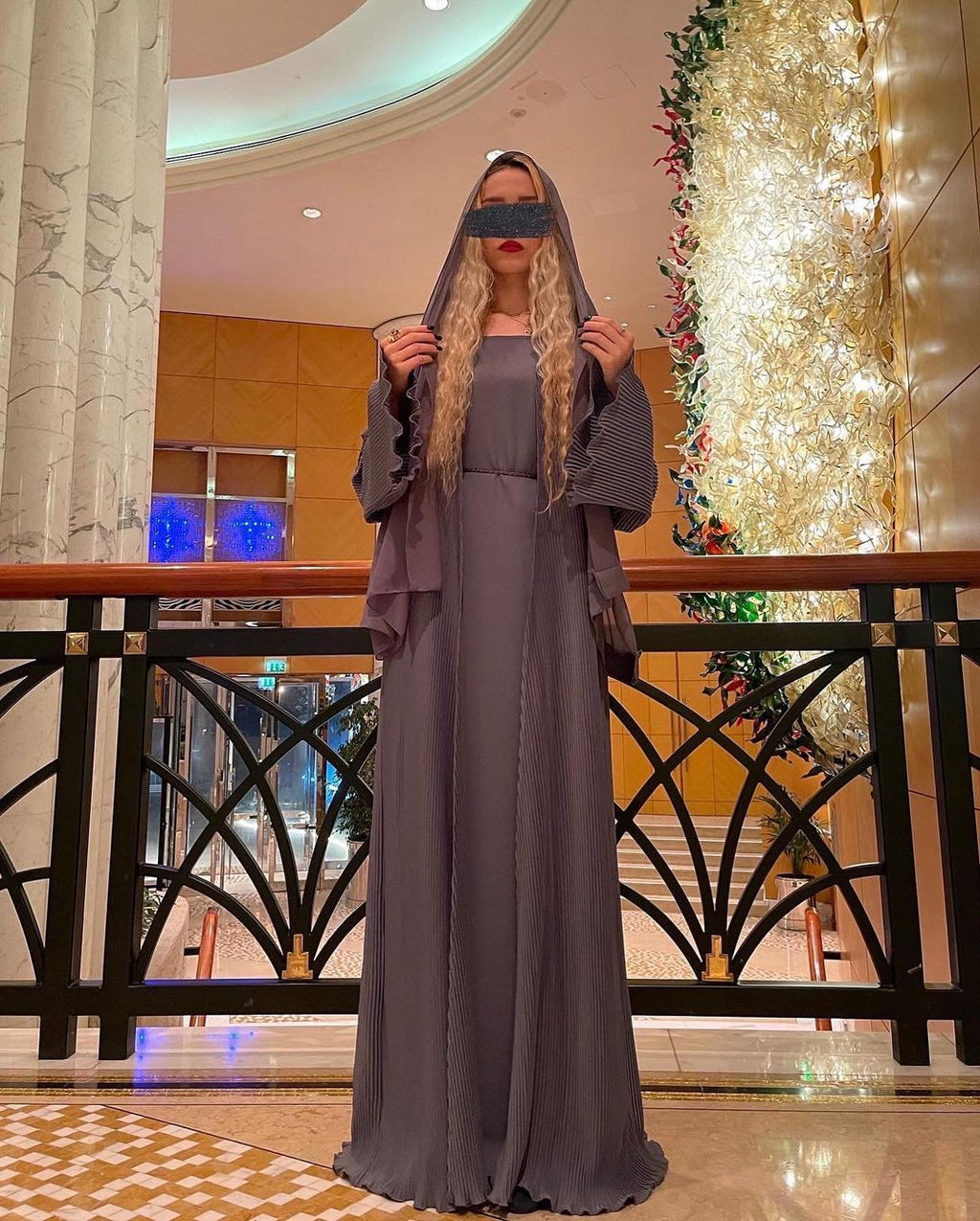 Ash Grey Abaya Set