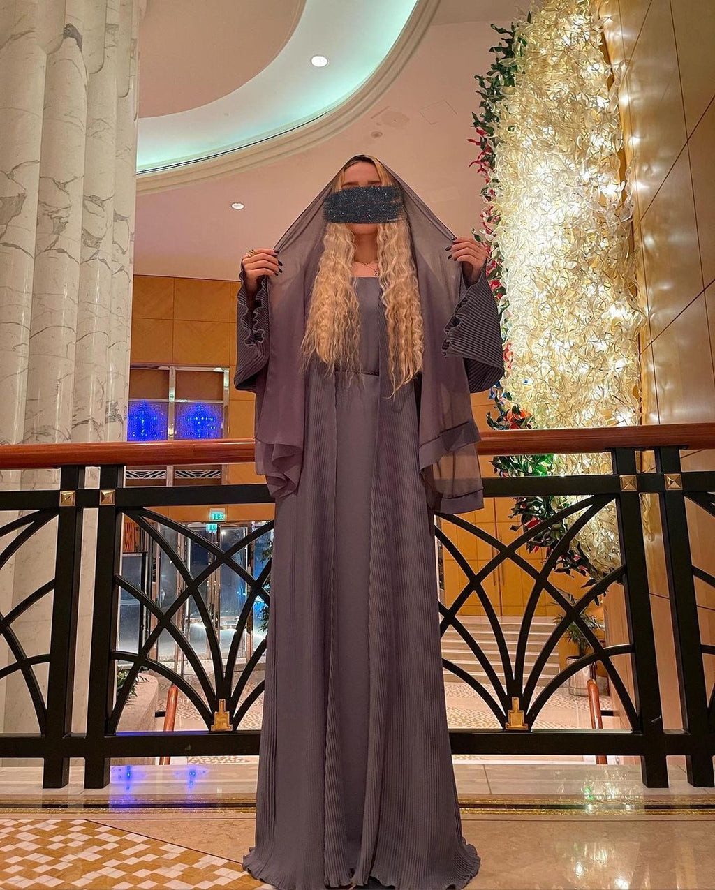 Ash Grey Abaya Set