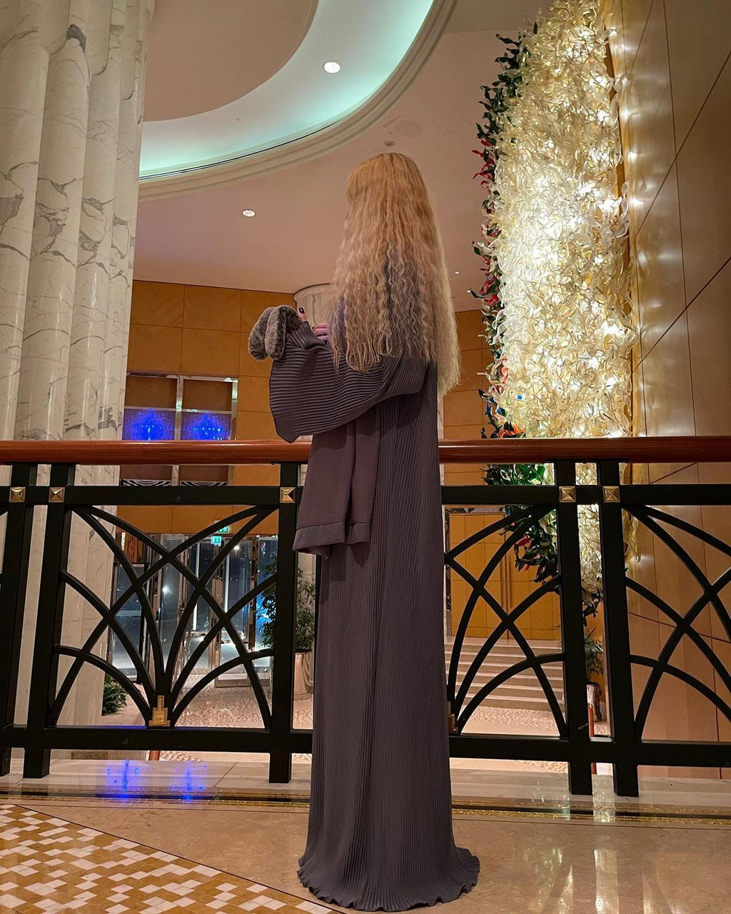 Ash Grey Abaya Set