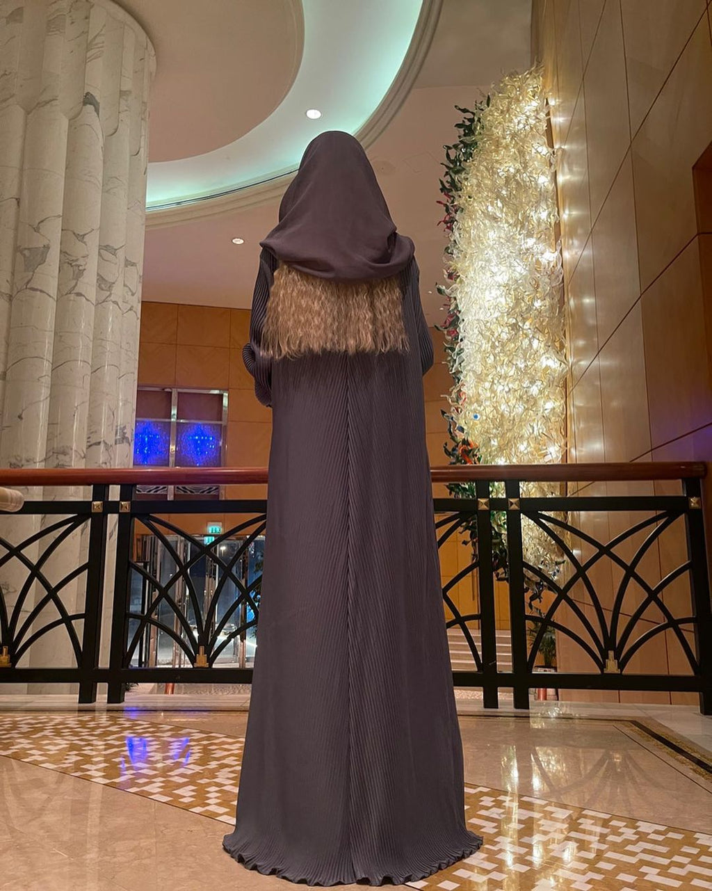 Ash Grey Abaya Set