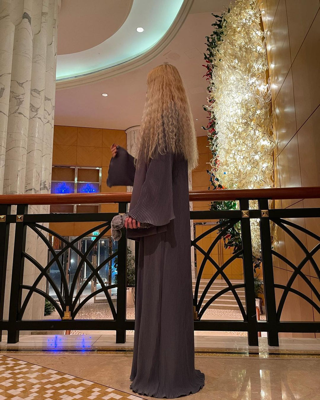 Ash Grey Abaya Set