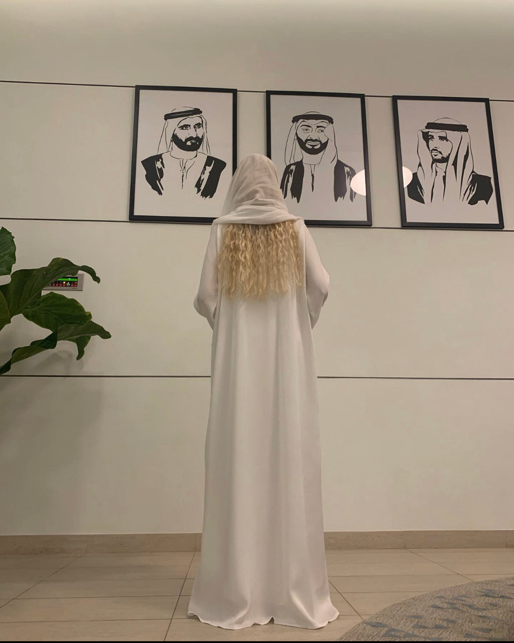White Abaya Set