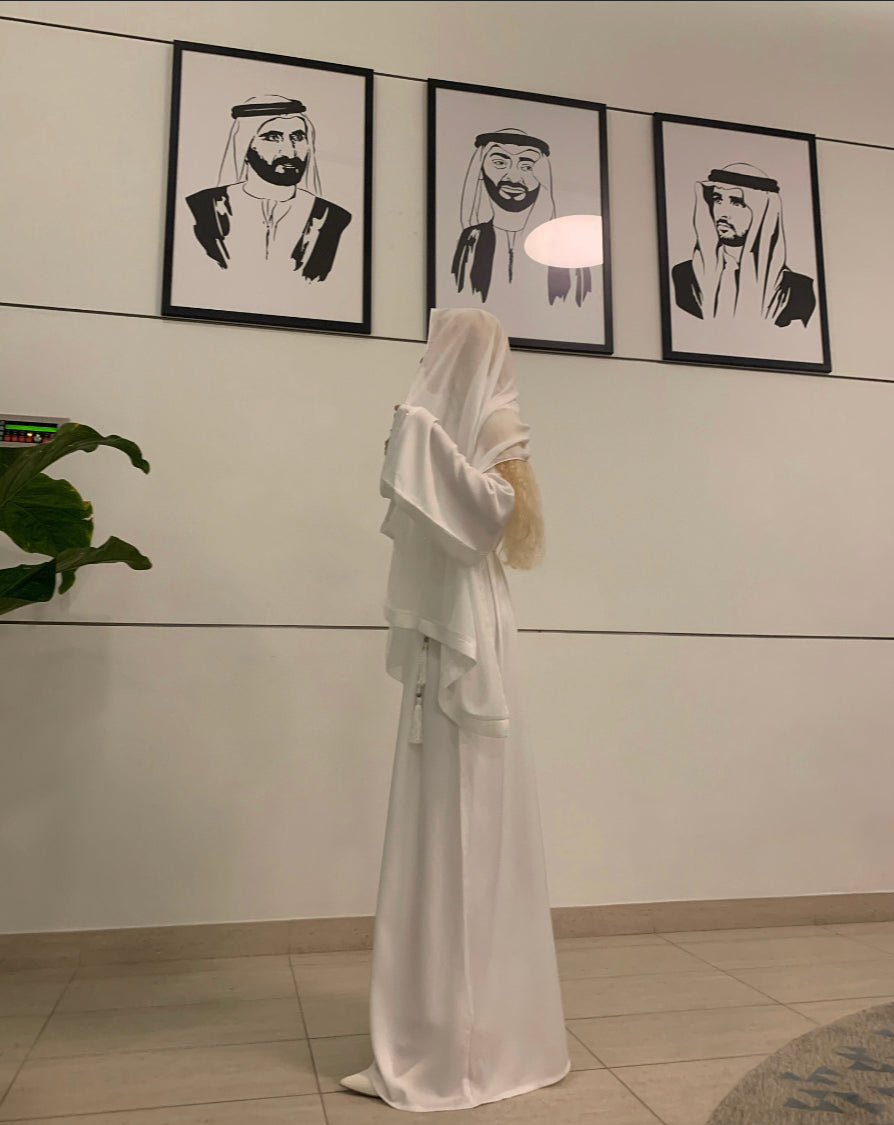White Abaya Set