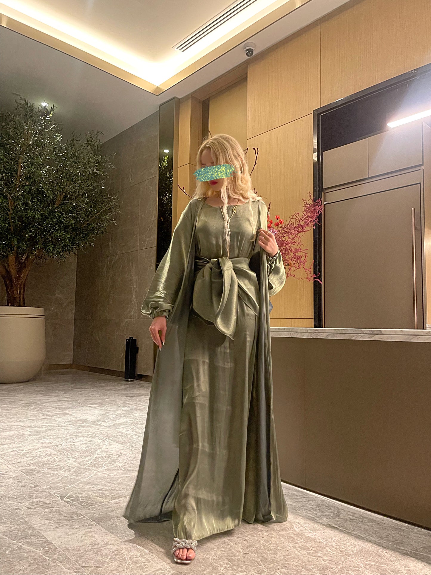 Emerald Green Abaya Set