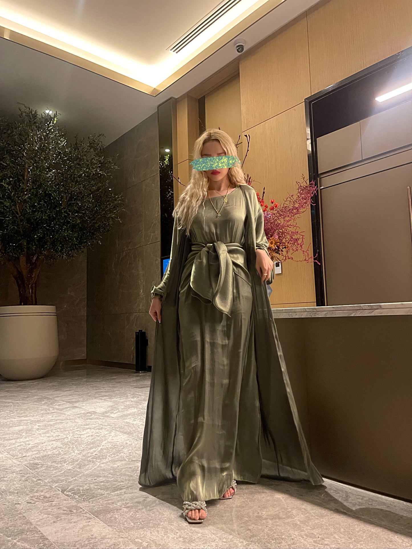 Emerald Green Abaya Set