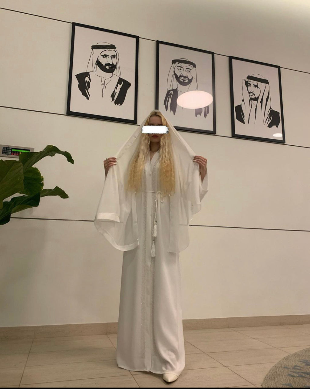 White Abaya Set
